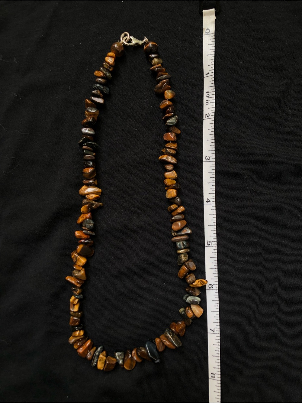 Vintage Tiger's Eye Chip Necklace - Brown and Gold 🐅 - Picture 4 of 6